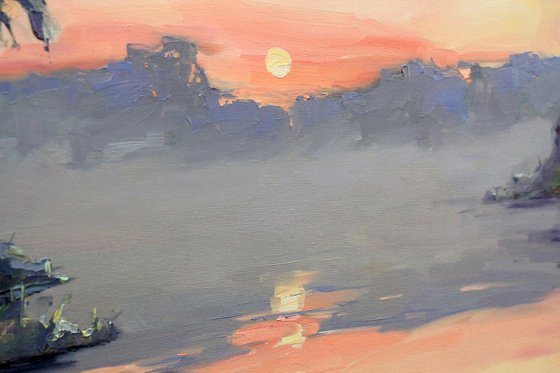 Sunset by the river