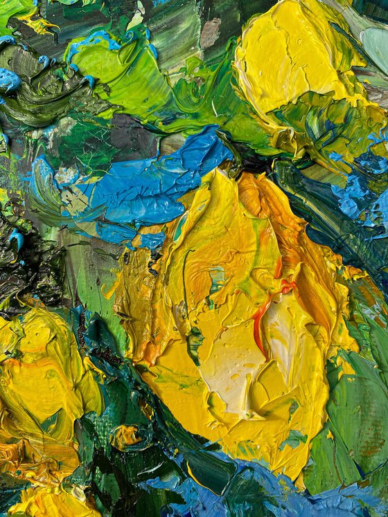Lemon Tree Impasto Oil Art