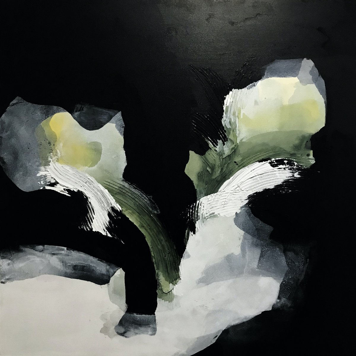 Organic Abstract Acrylic Painting By Kris Haas, 36 X 36", Take Me In, Original Artwork