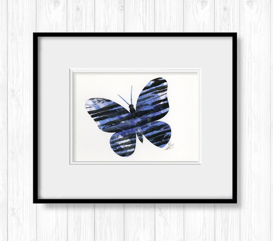 A Butterfly Story - 5 - Abstract Minimal Butterfly Painting Collage by Kathy Morton Stanion