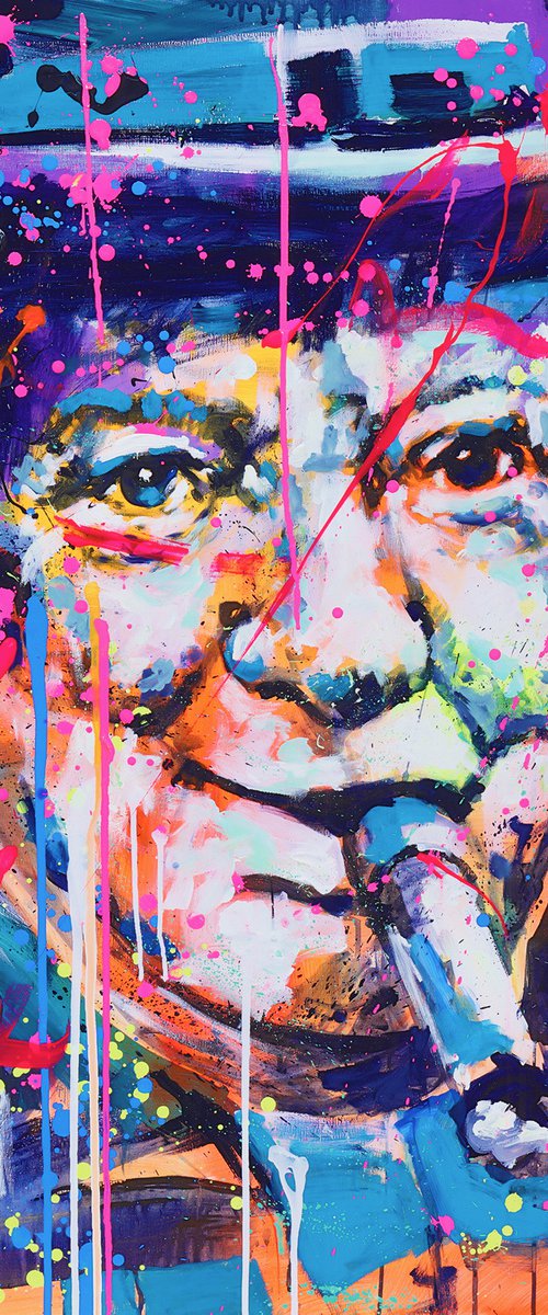 Winston Churchill with cigar by Marta Zawadzka