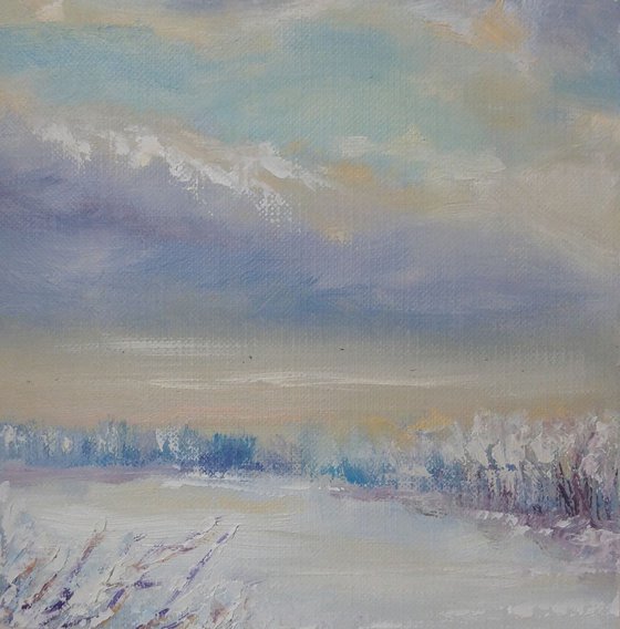 Over the frozen lake (5.1x5.1x0.1'')
