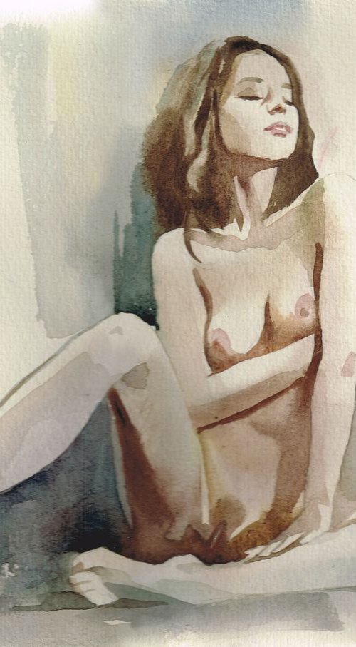 "Silence" (35x27) unframed by Valentin