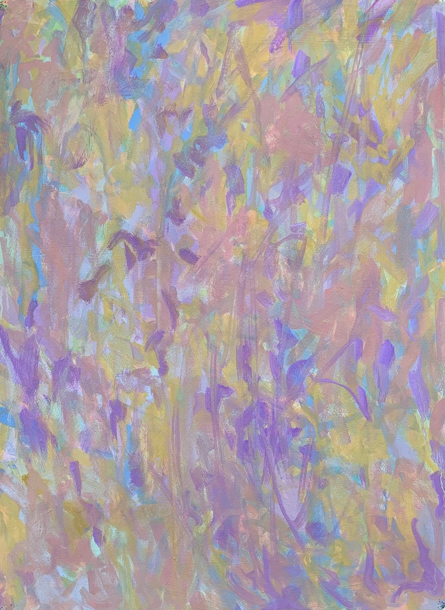 Organic Botanical Oil Painting By Kathleen Mullaniff, 21 X 30", 