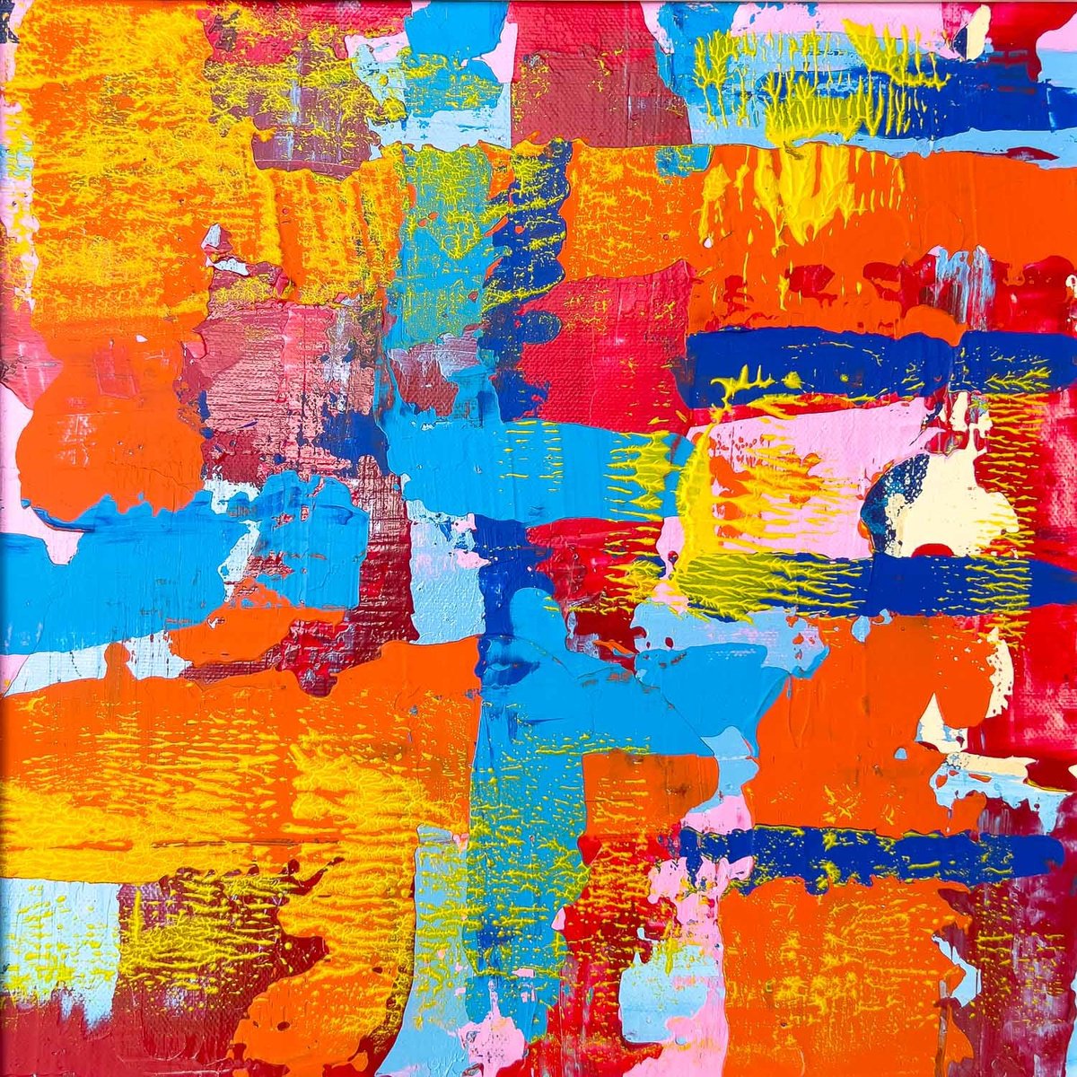 Abstract Acrylic Painting By Km Arts, 13 X 13", Living My Best Life, Original Artwork