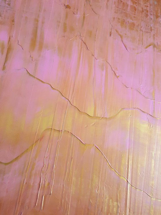 Rebirth - pink and golden abstract