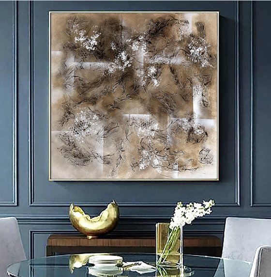 Abstract Art Minimalist Wall Decor textured