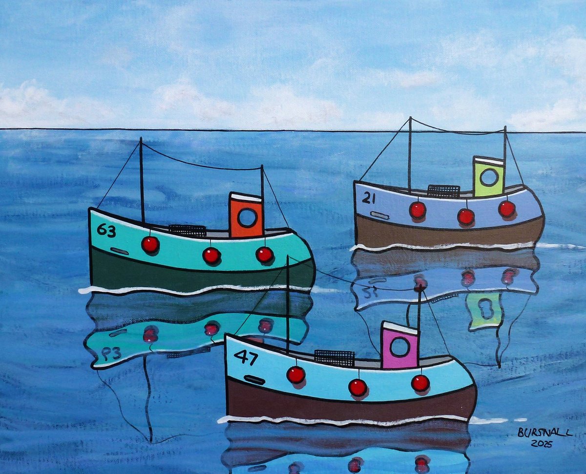 Naive Landscape Acrylic Painting By Paul Bursnall, 22 X 18", World