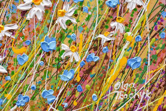 Summer Daisies - wildflower meadow painting