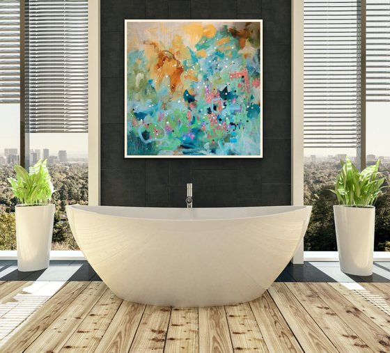 Il y a longtemps que je t'aime - Original abstract painting on canvas - Ready to hang