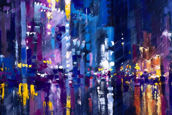 ABSTRACT CITYSCAPE. " Reflection of the night city"