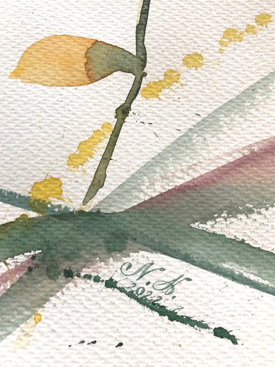 Dance. Floral shades. A series of abstract original watercolors in pastel colors.