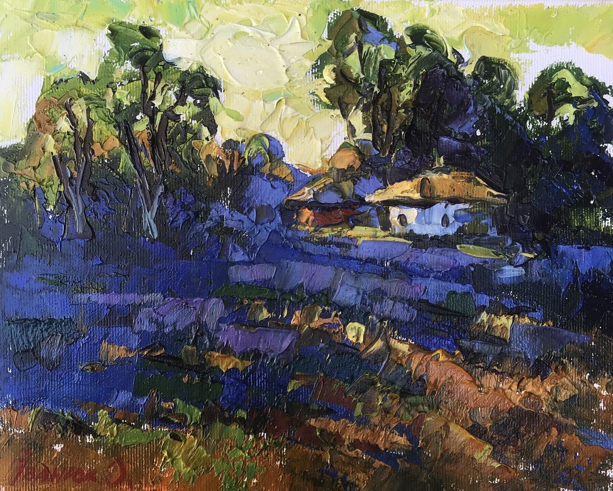 Impressionistic Landscape Oil Painting By Kalenyuk Alex, 10 X 8", Cold Evening, Original Artwork