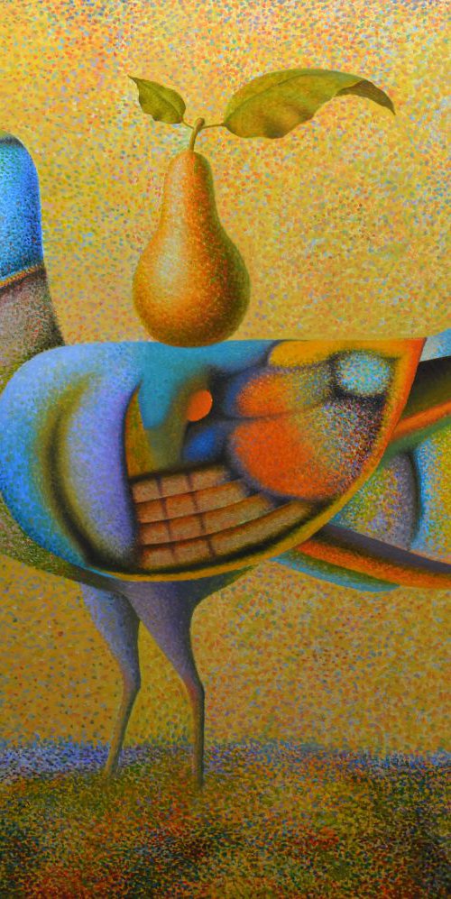 Bird and Pear 30"x36" by Evgeni Gordiets