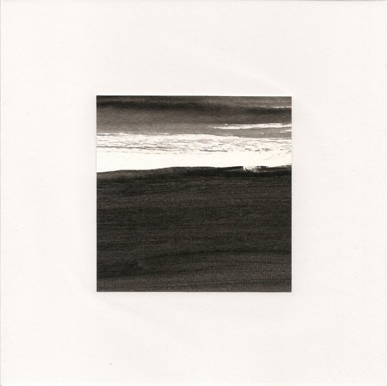 Horizon - Atmospheric landscape in black and white - Miniature - Ready to frame