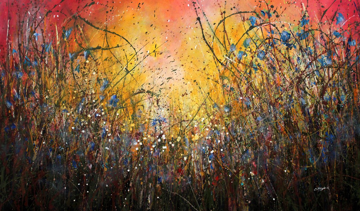 Chaotic Beauty - Extra Large original floral painting by Cecilia Frigati