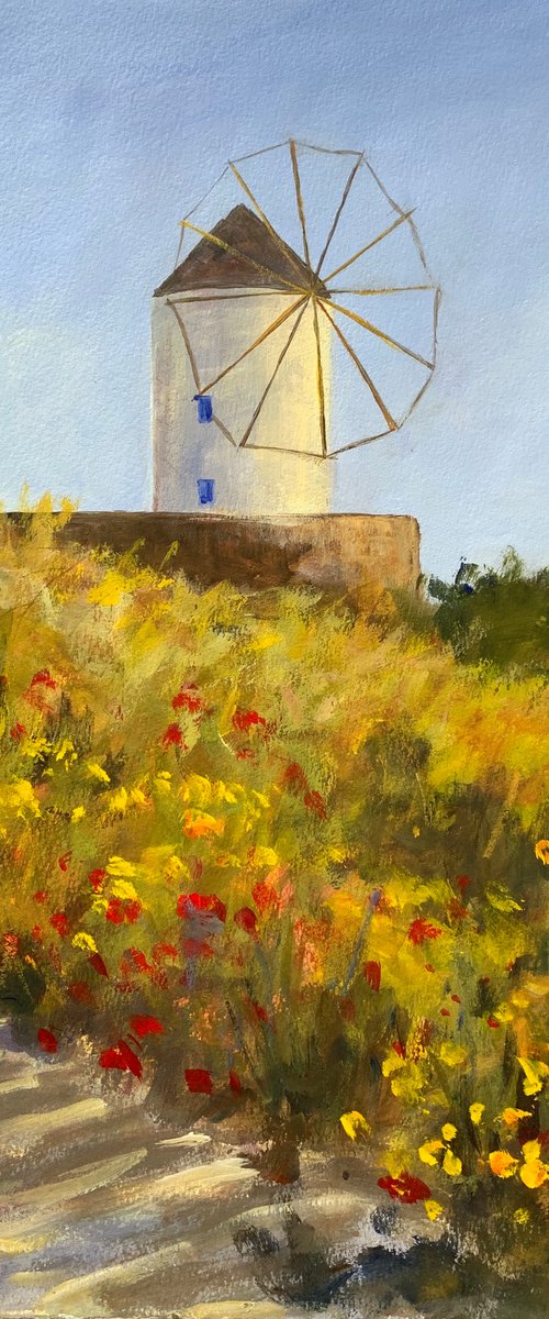 Mykonos windmill by Shelly Du