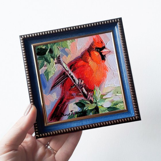 Cardinal bird painting