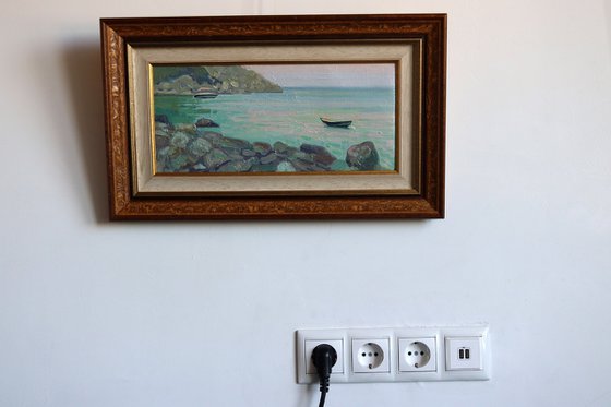 Boats at sunset. Turunc