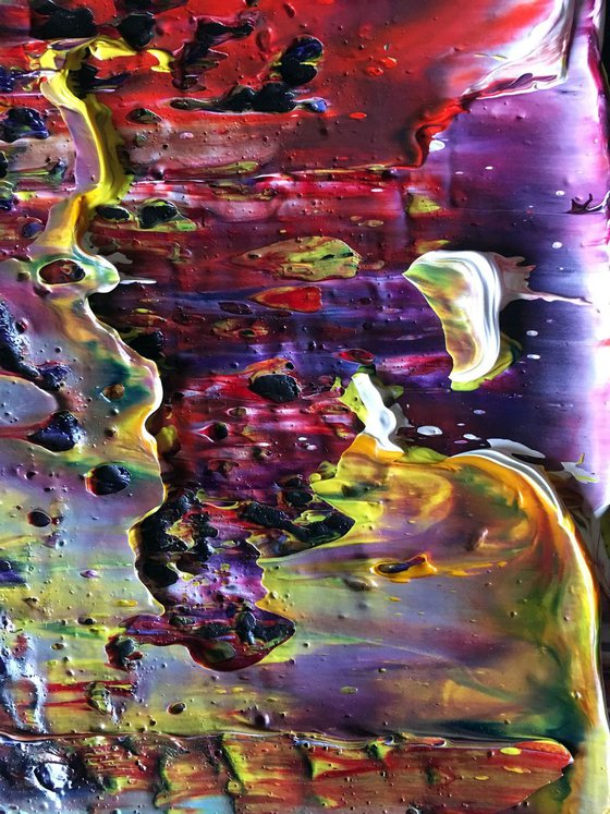 "Playtime Is Over" - FREE WORLDWIDE SHIPPING - Original Large PMS Abstract Triptych Oil Paintings On Canvas - 60" x 20"