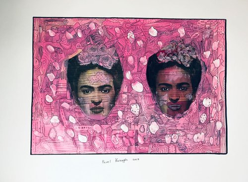 Two portraits of Frida Kahlo by Pavel Kuragin