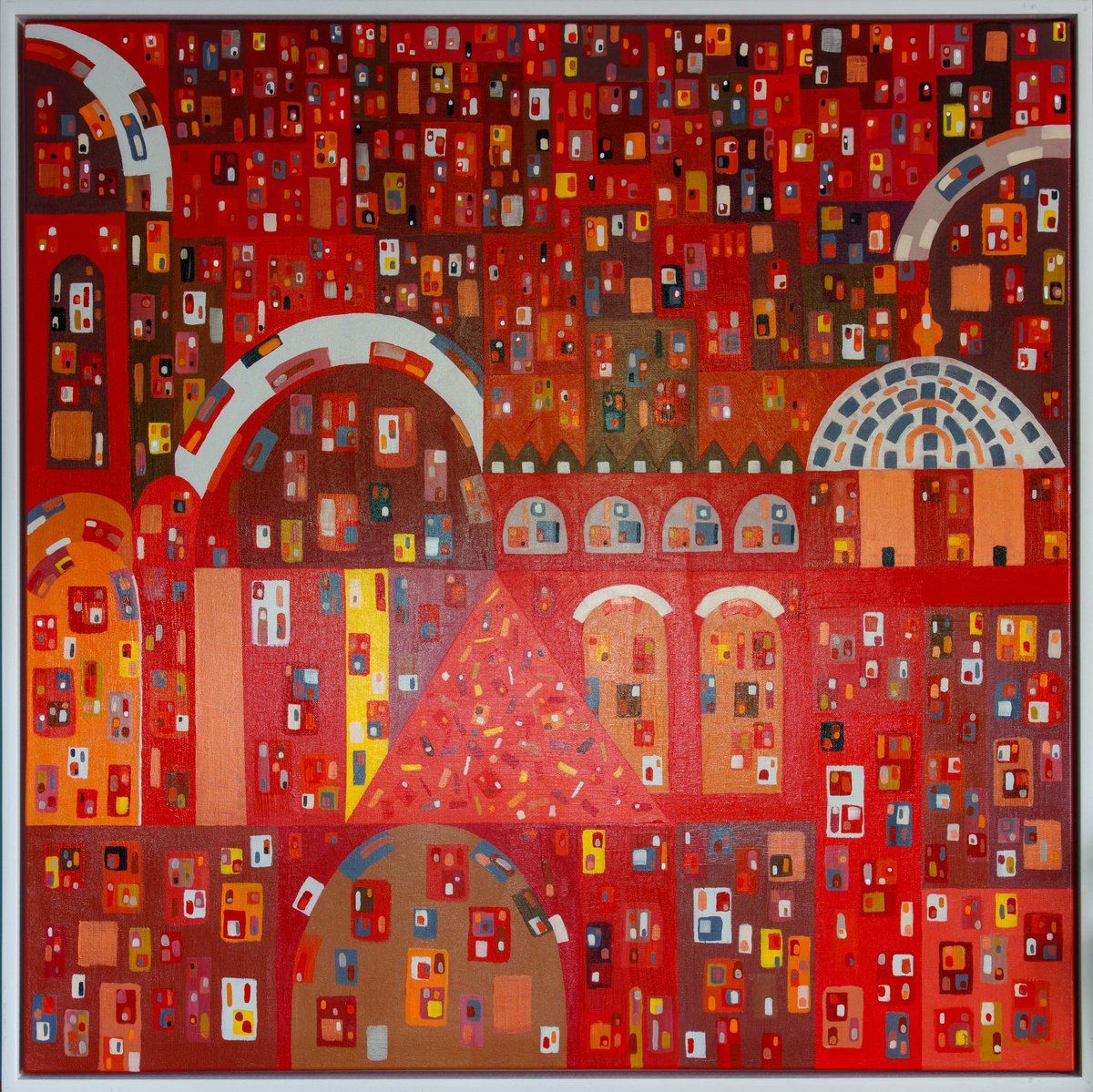 Organic Abstract Acrylic Painting By Phil Smith, 42 X 42", Moroccan Medina 3, Original Artwork