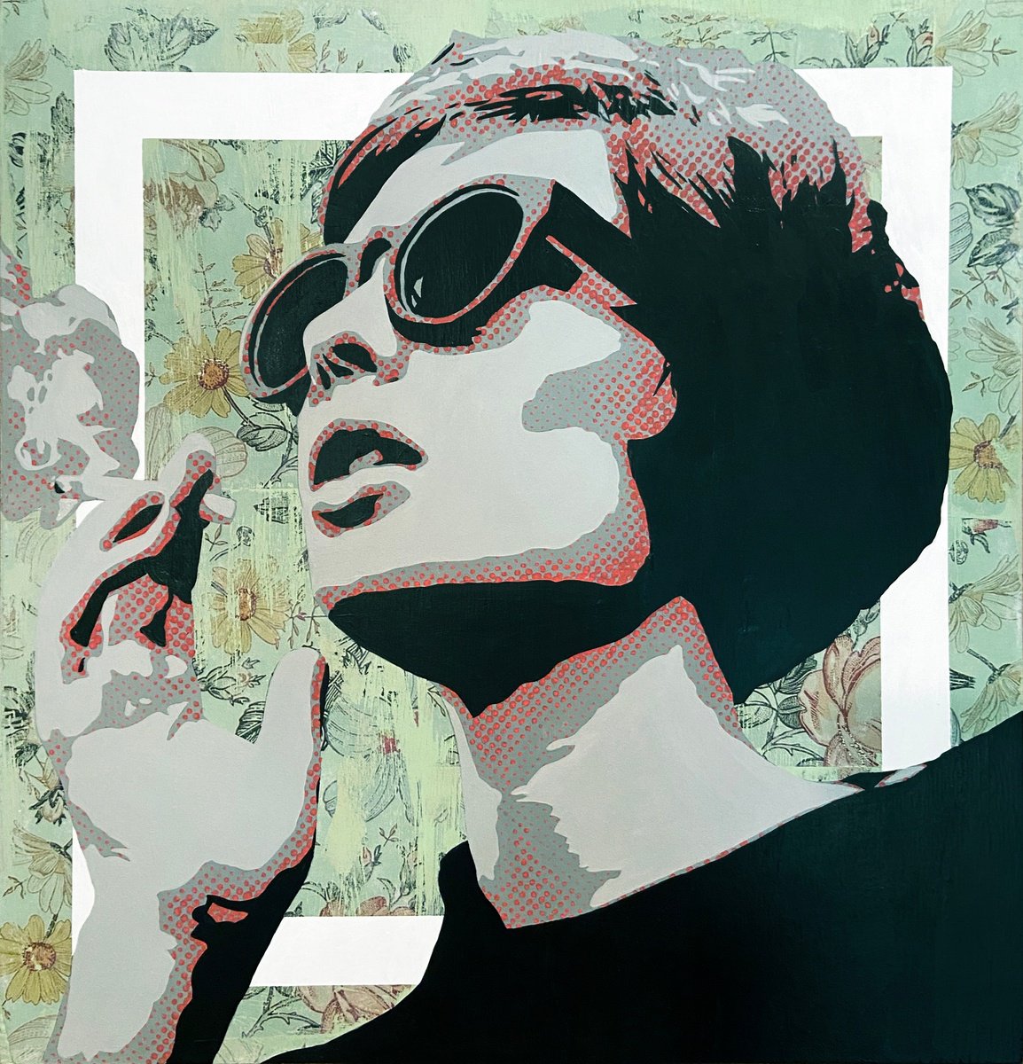 Urban And Pop Portrait Acrylic Painting By Mike Ferrari, 20 X 21", Yvette, Original Artwork