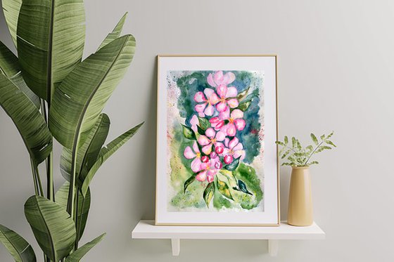 Apple Blossom original watercolr painting