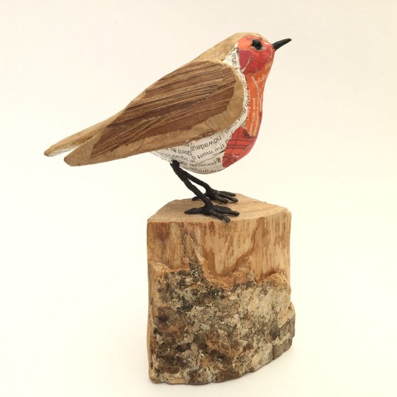 Robin  paper bird sculpture