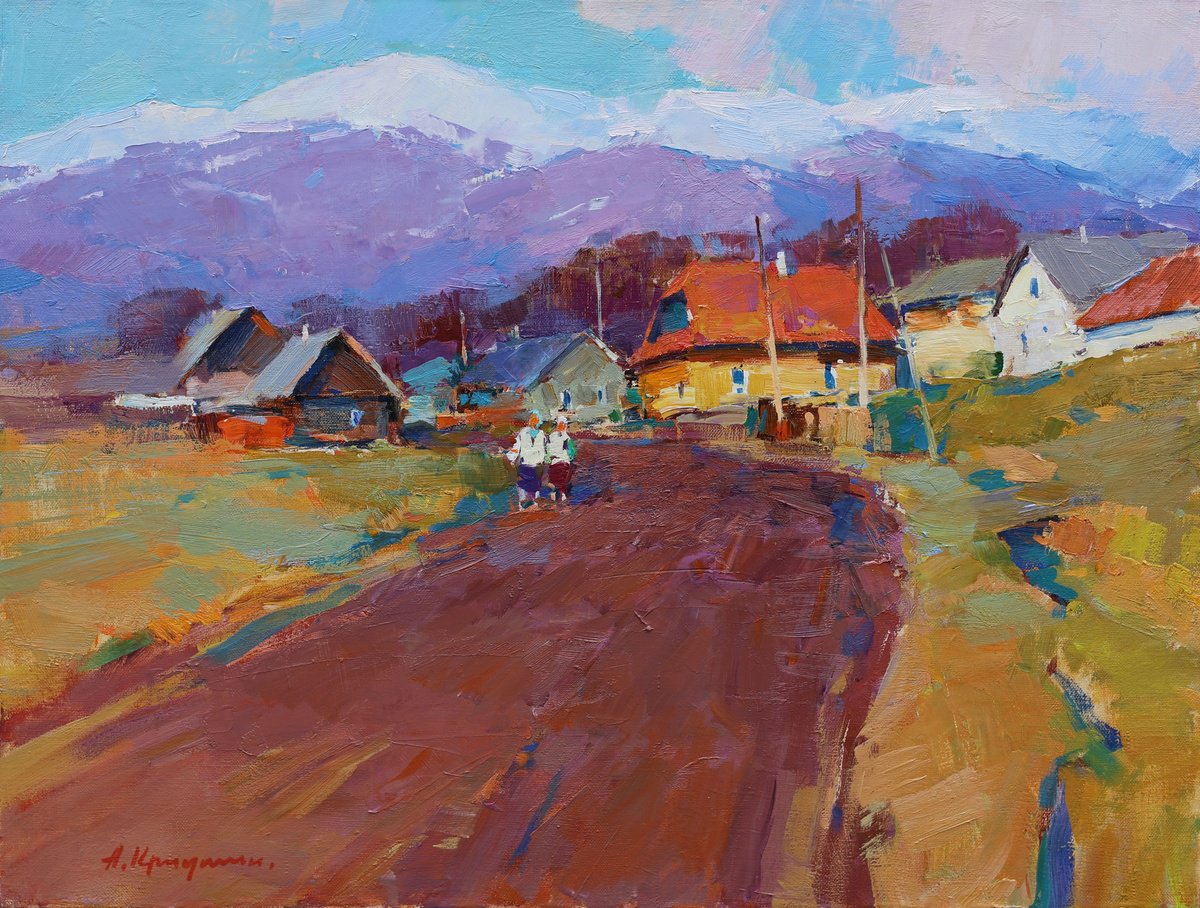 Impressionistic Landscape Oil Painting By Aleksandr Kryushyn, 26 X 20, Sunny Morning, Original Artwork