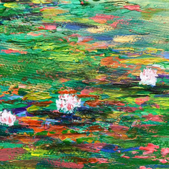 Water lilies  !! Green Universe I Painting !! Miniature  !! Mother’s  Day