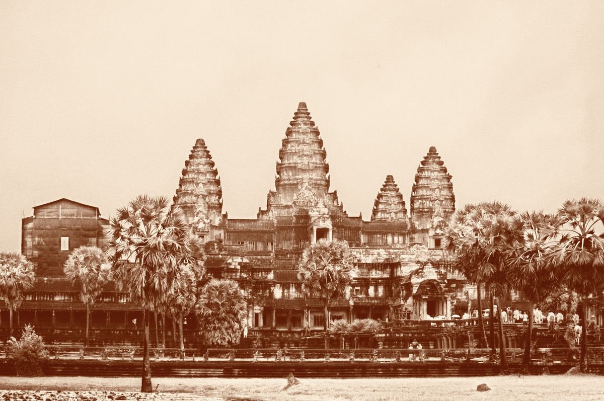 Impressionistic Cityscapes Photograph By Marc Ehrenbold, 40 X 30", Angkor Wat #1, Original Artwork