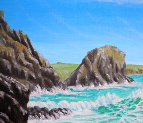 Kynance Cove Spring - Cornish coastline painting