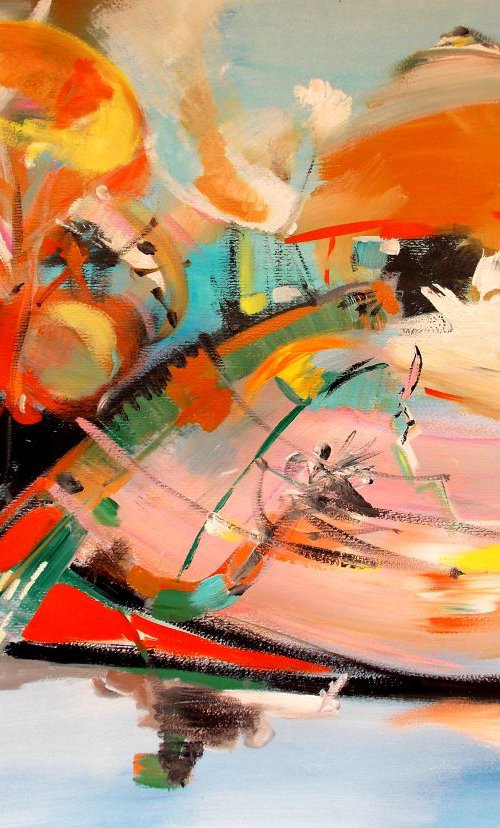 Imagine... large abstract on heavy acrylic paper 70 x 100 cm. by Maria Paunova