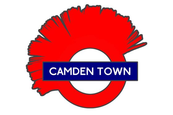 Camden Town Alternative Tube Sign - Brushed Aluminium