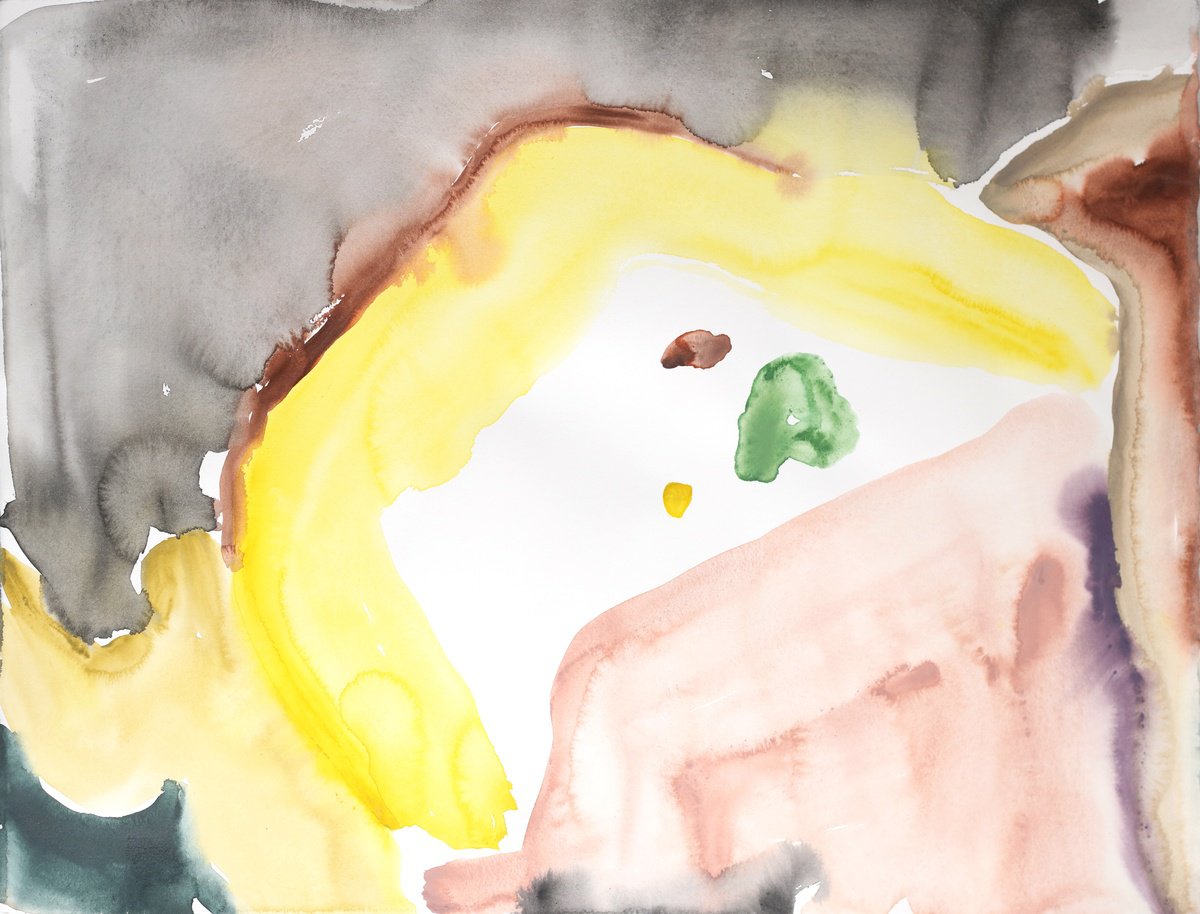 Organic Abstract Watercolour By Melissa Mcgill, 26 X 20", You Are You, Original Artwork