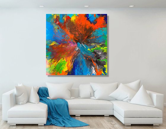 More Than a Feeling - LARGE, VIBRANT, COLOURED ABSTRACT ART – EXPRESSIONS OF ENERGY AND LIGHT. READY TO HANG!