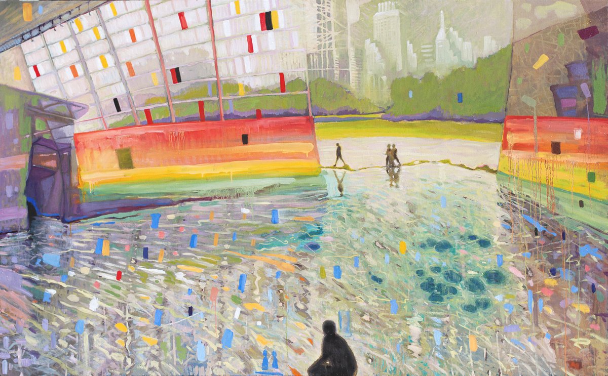 Surrealistic Landscape Oil Painting By Ron Cooper, 78 X 48", Resonance, Original Artwork