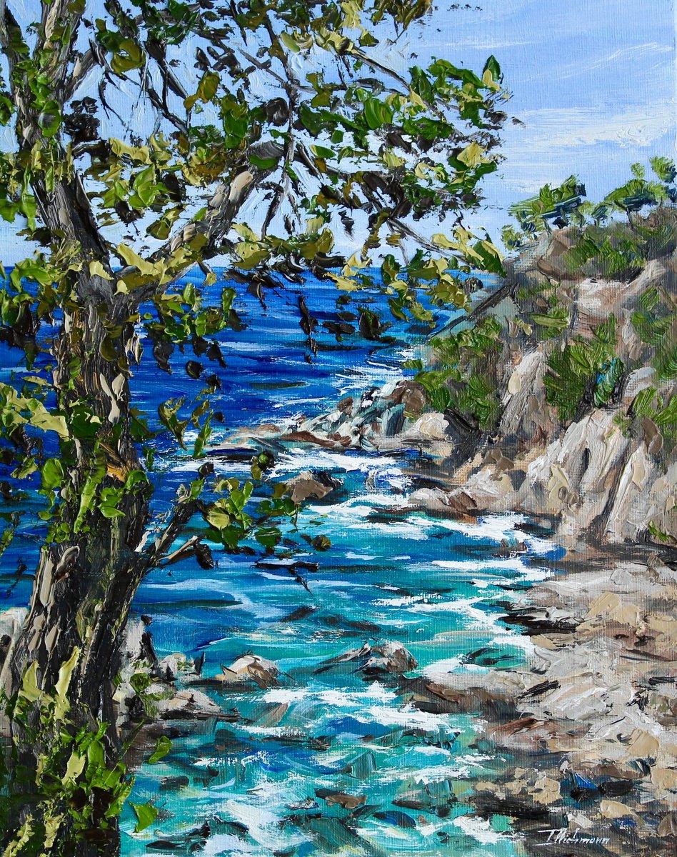 Impressionistic Landscape Oil Painting By Liza Illichmann, 9 X 12", Lloret De Mar, Original Artwork