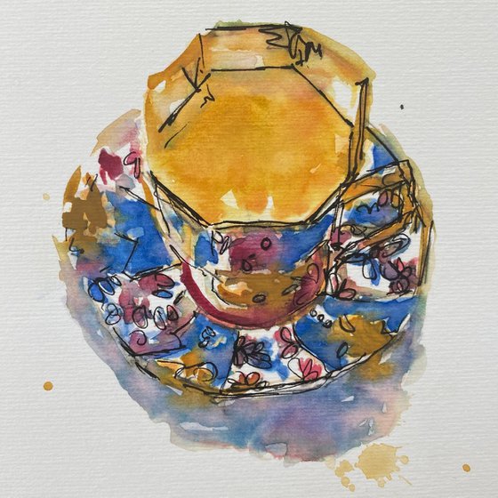 Teatime cup 3 framed