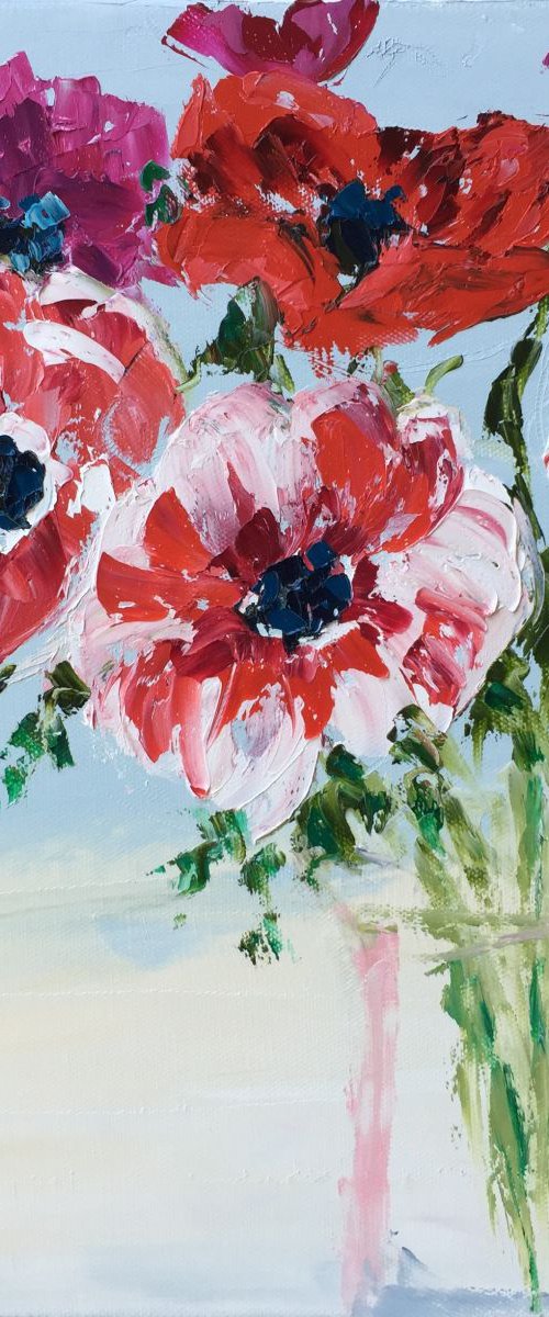 Vase of Poppies 14"x14" by Emma Bell