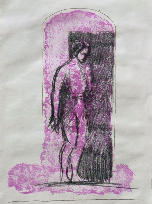 The Woman, ink and pencil on paper 24x31 cm by Frederic Belaubre