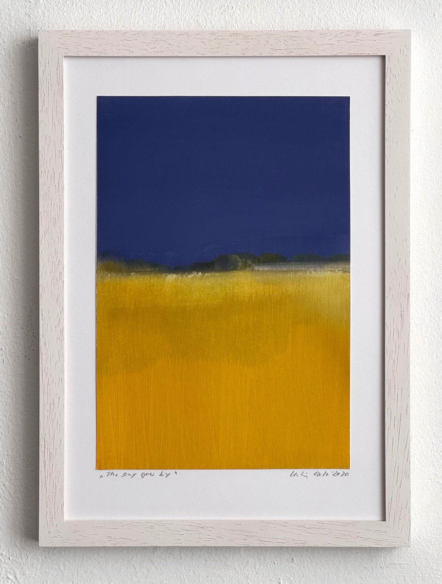 Organic Landscape Oil Painting By Katrin Roth, 8 X 12", The Day Goes By, Original Artwork