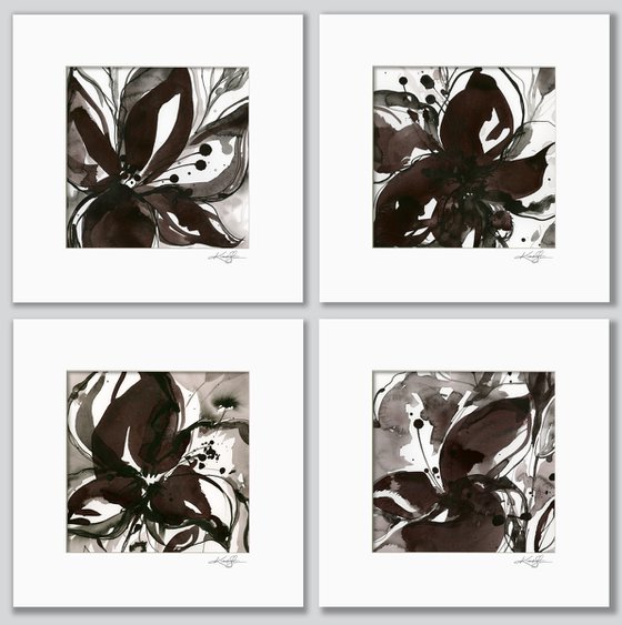 Organic Impressions Collection 1 - 4 Abstract Paintings