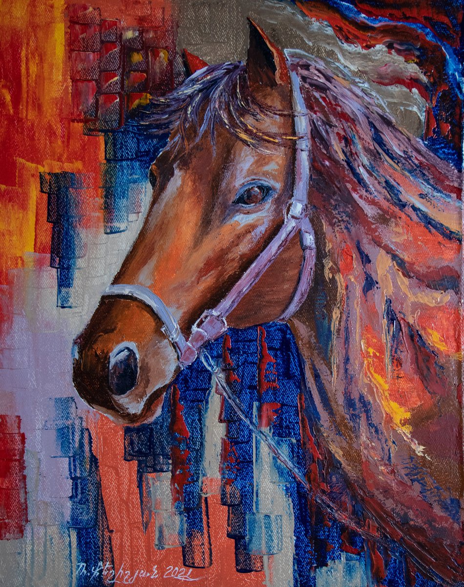 A fiery horse by Rafik Qeshishyan