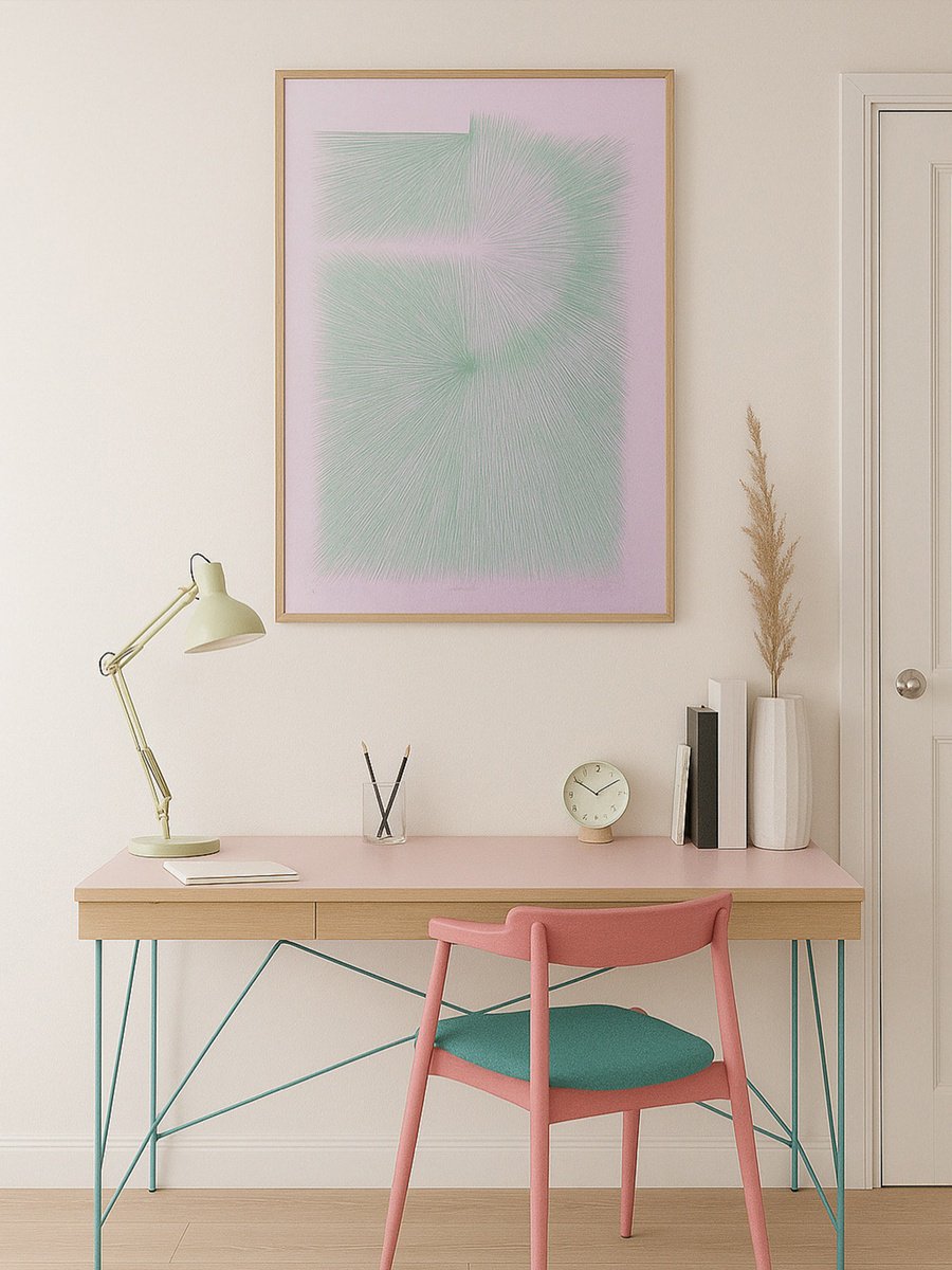 Geometric Abstract Screenprint By Agata Kycia, 20 X 28, Afterimage 07B, Original Artwork