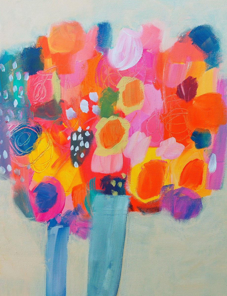 Two Vases of Summer Flowers III by Jan Rippingham