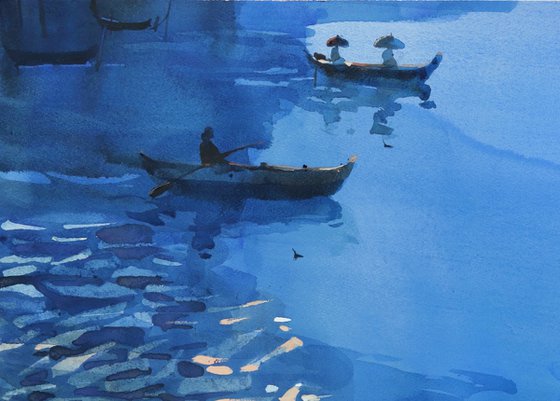 Canoeing stirring the blues