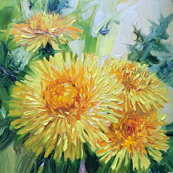 Dandelion yellow painting