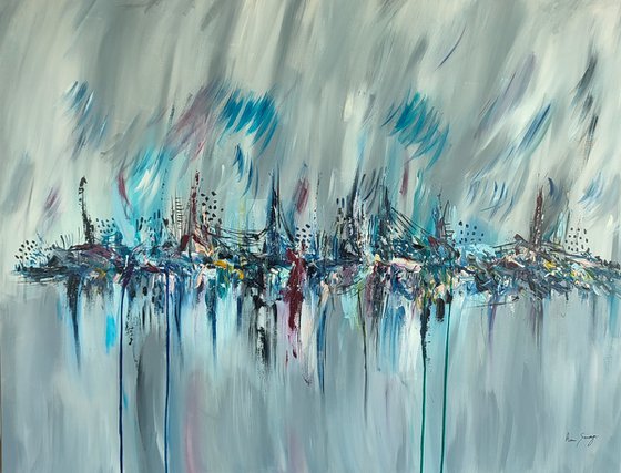 Paysage bleu artificiel